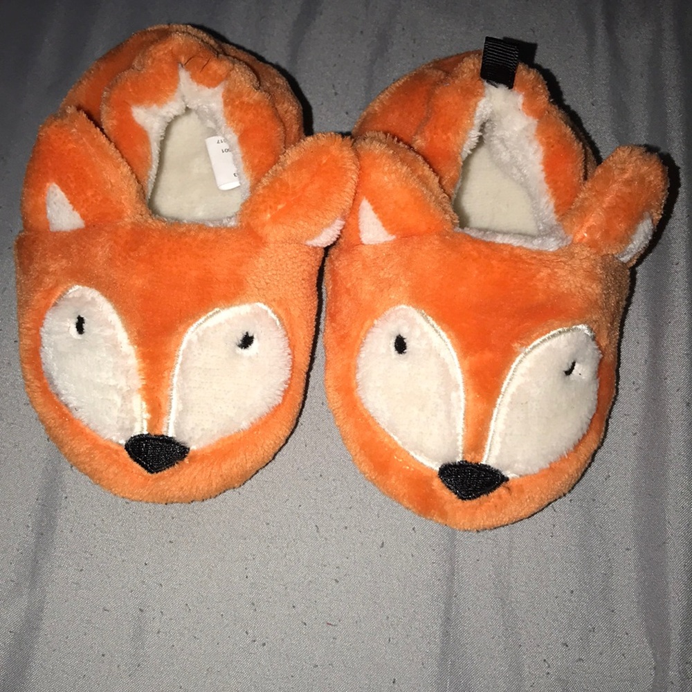 Orange Fox slippers for baby boy